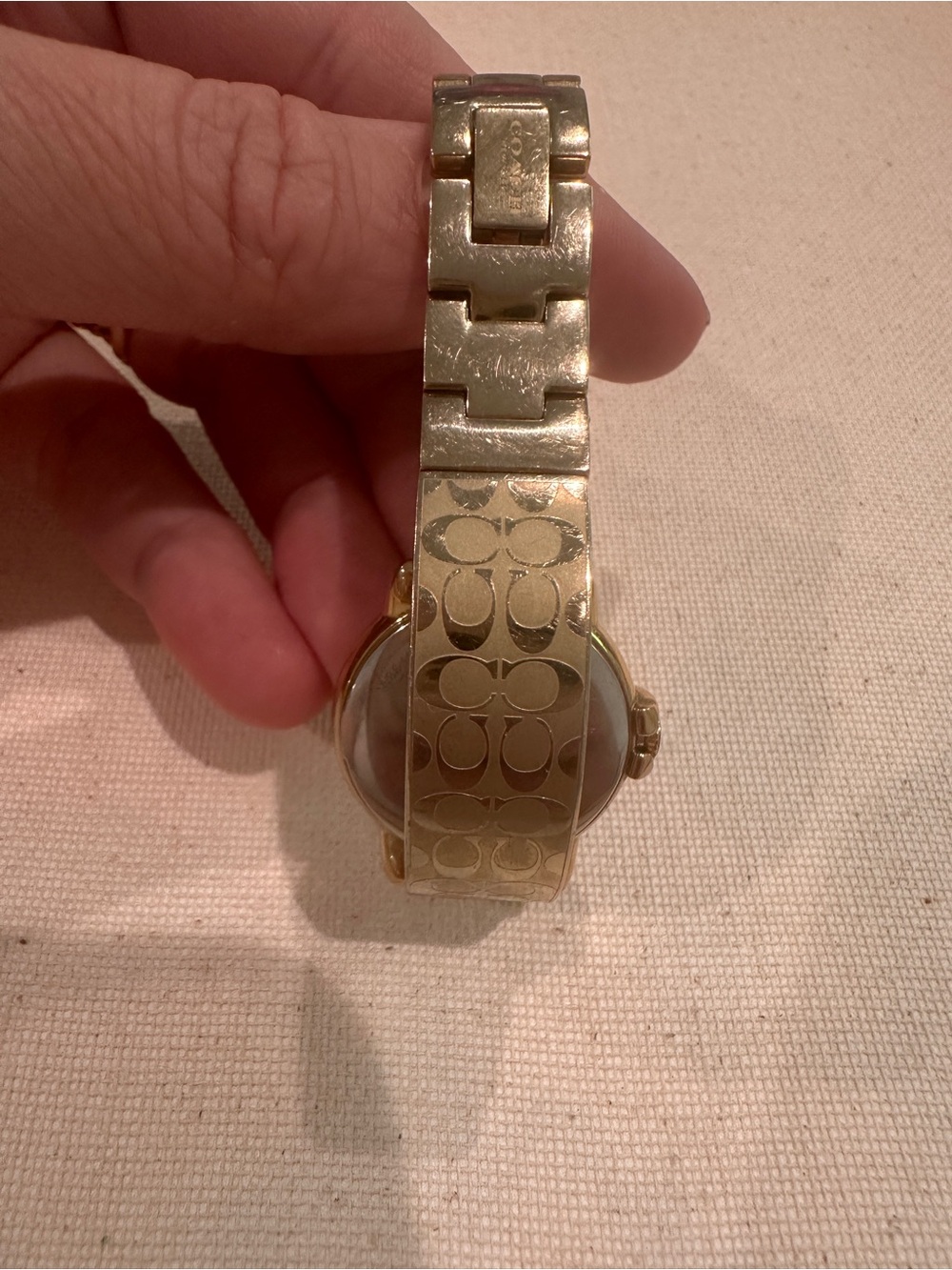 Coach Gold-Tone Signature Link Bracelet Watch with White Dial - Picture 14 of 14